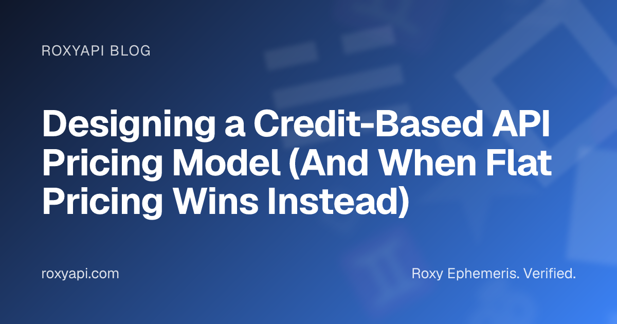 Designing a Credit-Based API Pricing Model (And When Flat Pricing Wins ...