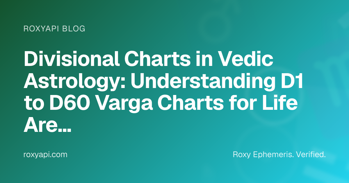 Divisional Charts in Vedic Astrology: Understanding D1 to D60 Varga ...