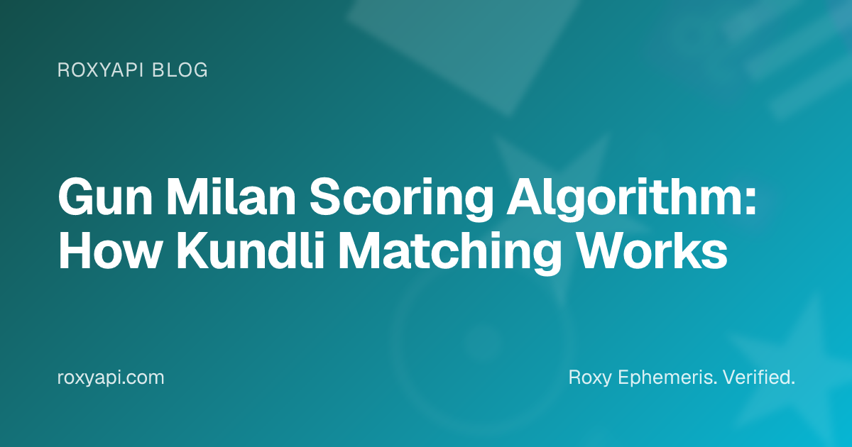 Gun Milan Scoring Algorithm: How Kundli Matching Works | RoxyAPI
