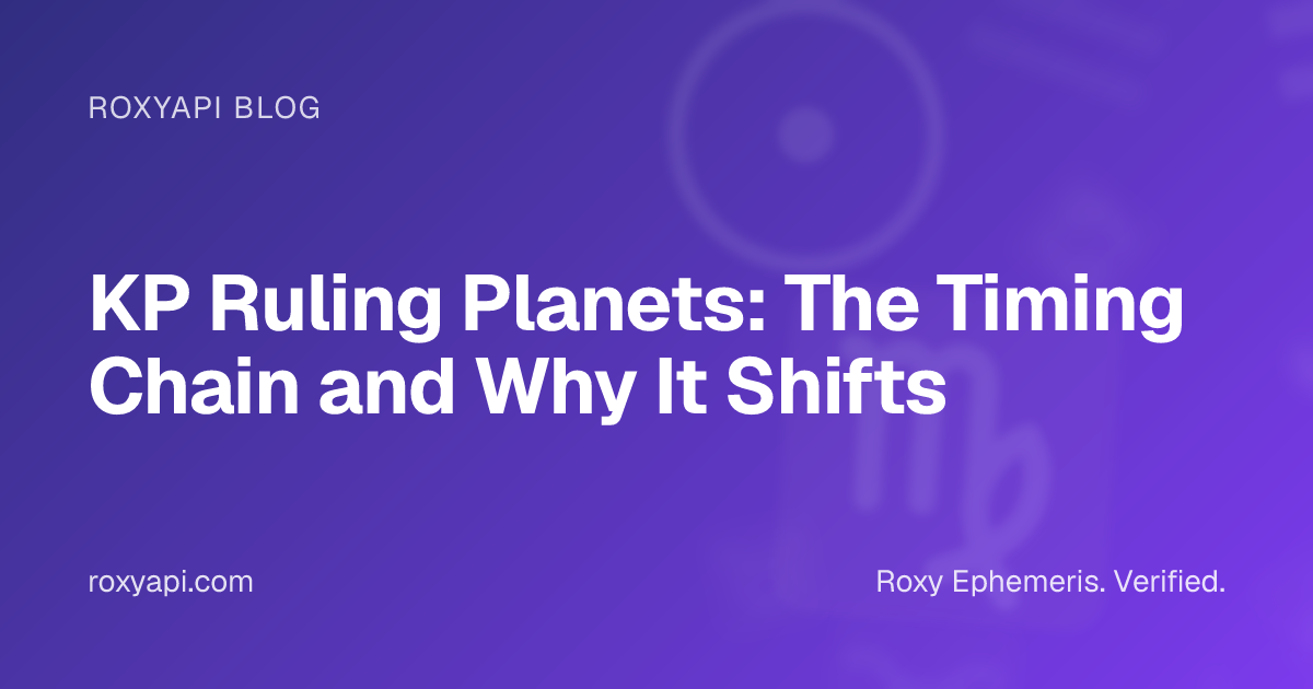 KP Ruling Planets: The Timing Chain and Why It Shifts | RoxyAPI