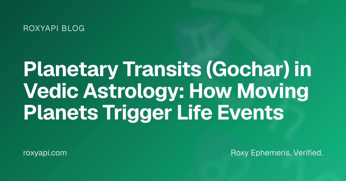 Planetary Transits (Gochar) in Vedic Astrology: How Moving Planets ...