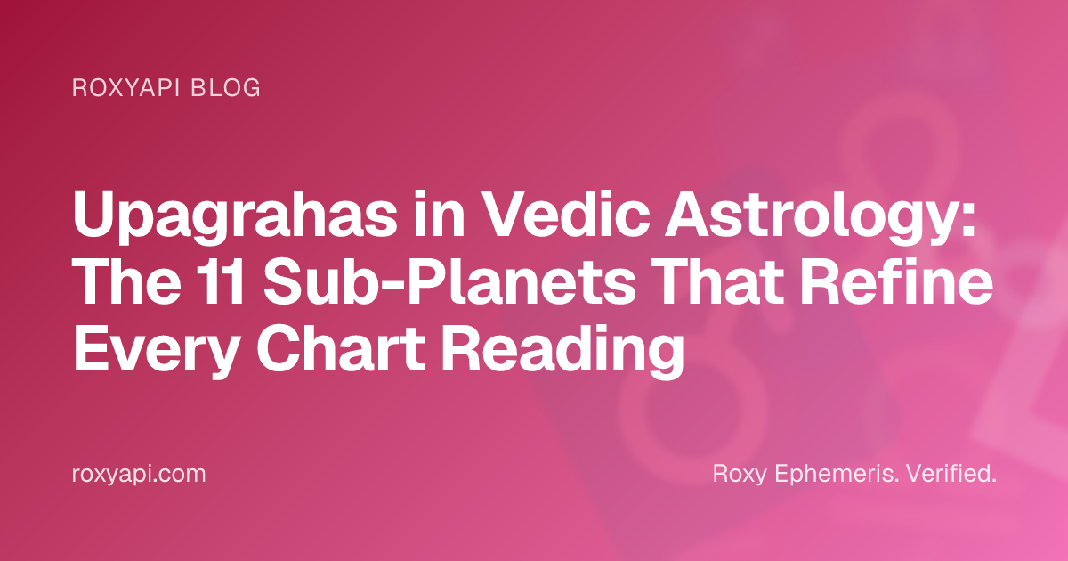 Upagrahas in Vedic Astrology: The 11 Sub-Planets That Refine Every ...