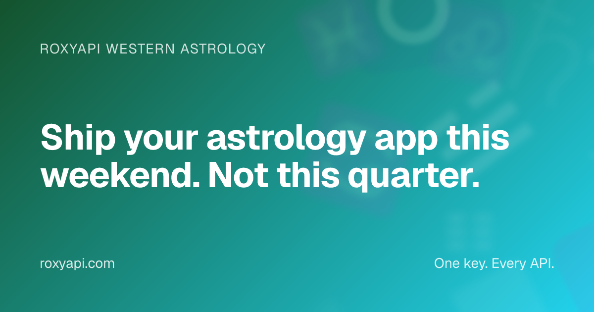 Astrology API - Birth Charts, Horoscopes & Synastry | RoxyAPI