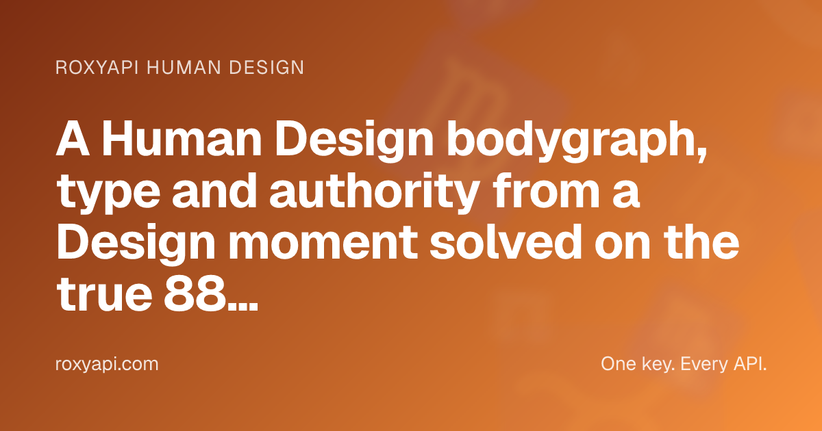 Human Design API - Bodygraph, Type, Authority and Profile | RoxyAPI